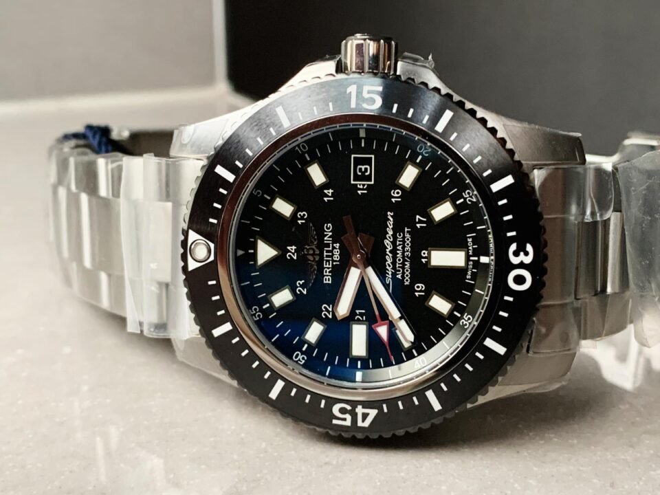 Superocean 44mm Special GF 1:1 Best Edition Black Dial on SS Bracelet A2824 - Image 2