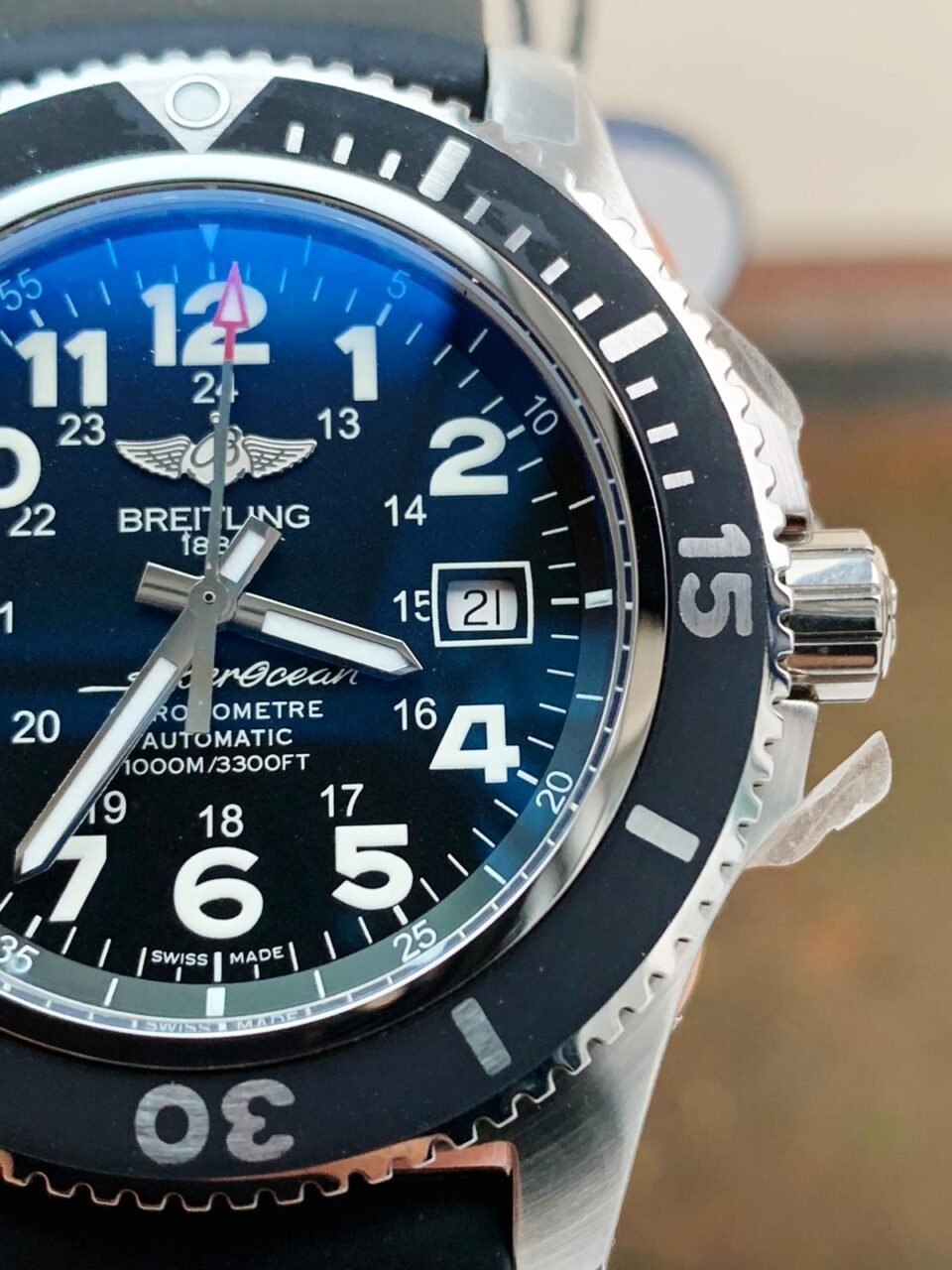 SuperOcean II 44mm GF 1:1 Best Edition Black Dial on Black Rubber Strap A2824 - Image 2