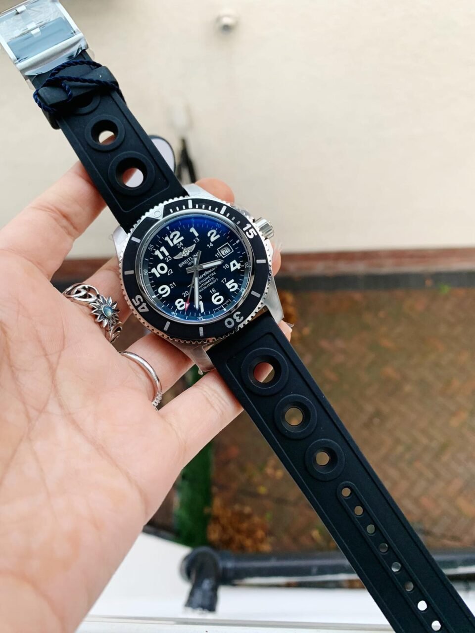 SuperOcean II 44mm GF 1:1 Best Edition Black Dial on Black Rubber Strap A2824