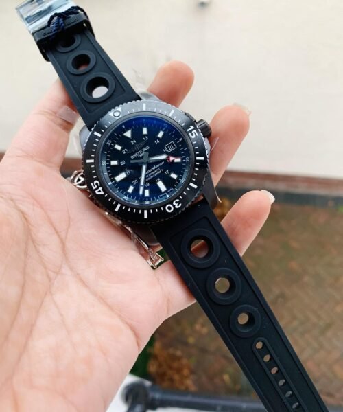 Superocean 44mm Special PVD GF 1:1 Best Edition Black Dial on Black Rubber