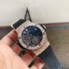 Big Bang Tourbillon Automatic ICED OUT 18K GOLD PLATED Textured Dial on Black Rubber Strap