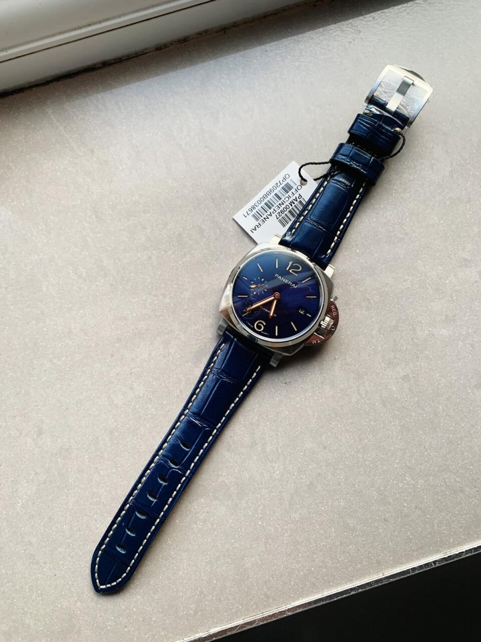 PAM 927 Luminor Due VSF Best Edition Blue Dial on Blue Leather Strap AXXXIV - Image 3