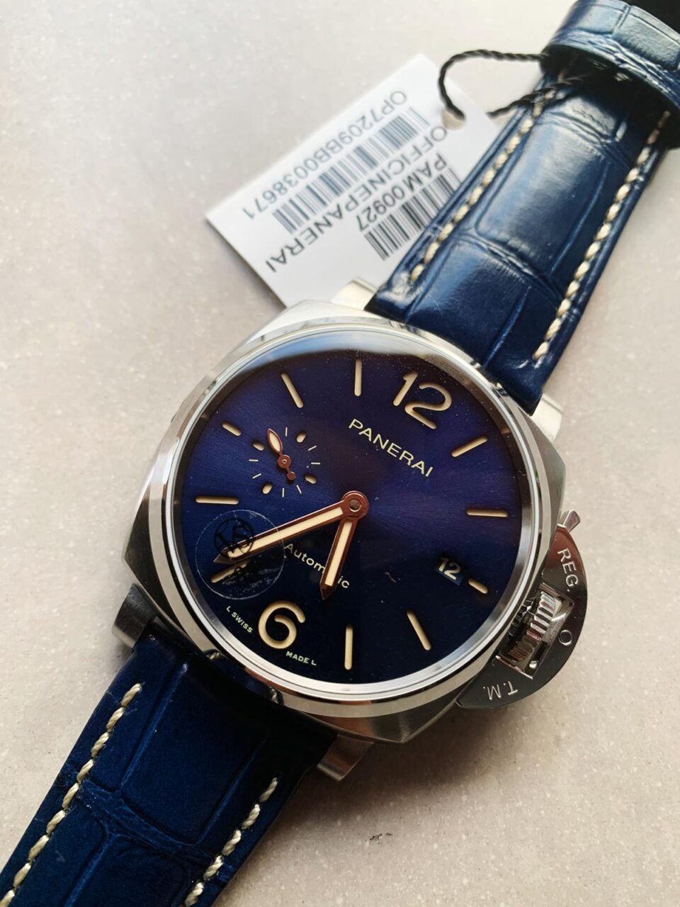PAM 927 Luminor Due VSF Best Edition Blue Dial on Blue Leather Strap AXXXIV - Image 2