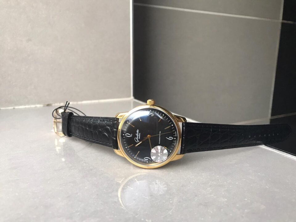 Senator Automatic GF SS Black Dial on Black Leather Strap A3959 - Image 3