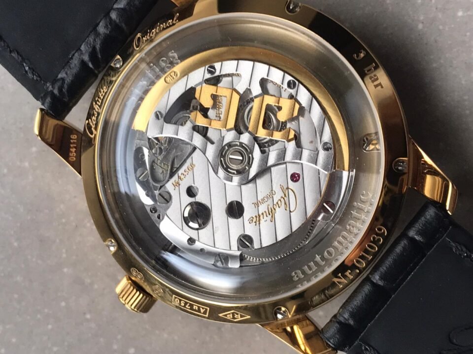 Senator Automatic GF SS Black Dial on Black Leather Strap A3959 - Image 7