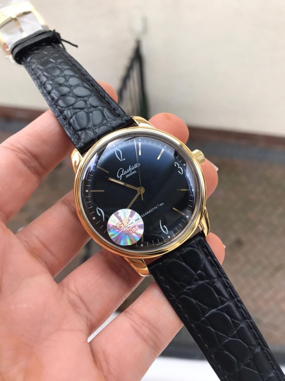 Senator Automatic GF SS Black Dial on Black Leather Strap A3959