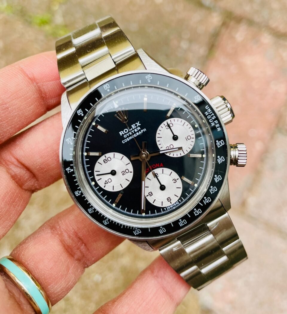 VINTAGE Daytona 6263 SS Black Dial 2 on Bracelet Venus 75