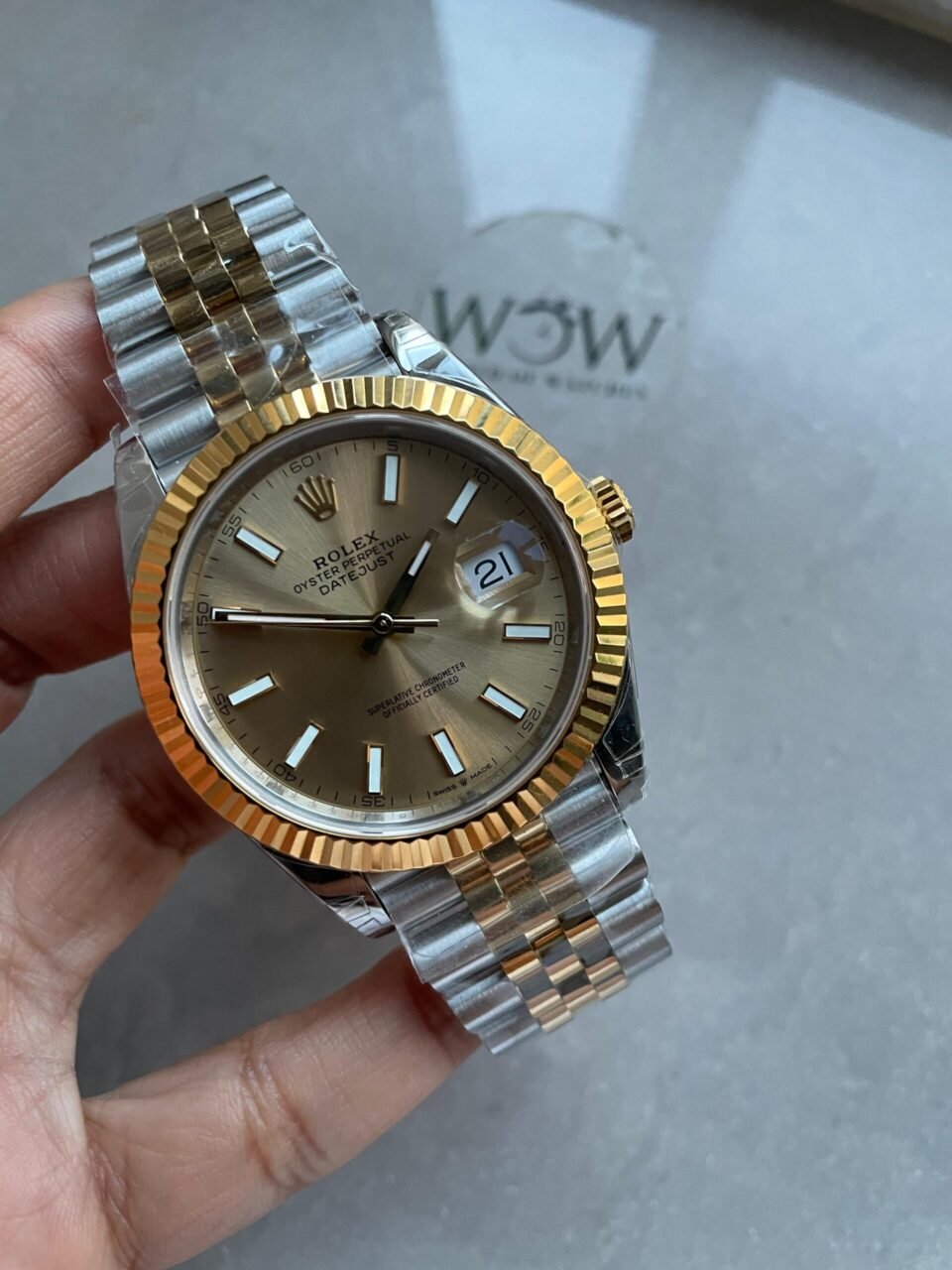 VSF Datejust 41mm 126333 904L YG/SS Fluted Bezel Gold Dial on YG/SS Jubilee Bracelet VS3235