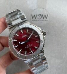 Oris aquis 42.5mm SS strap SS bezel Red dial SW200 movement