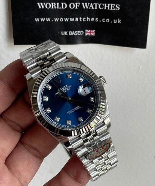 Datejust 41mm 126334 904L SS Fluted Bezel Blue Dial on SS Jubilee Bracelet Clean VR3235