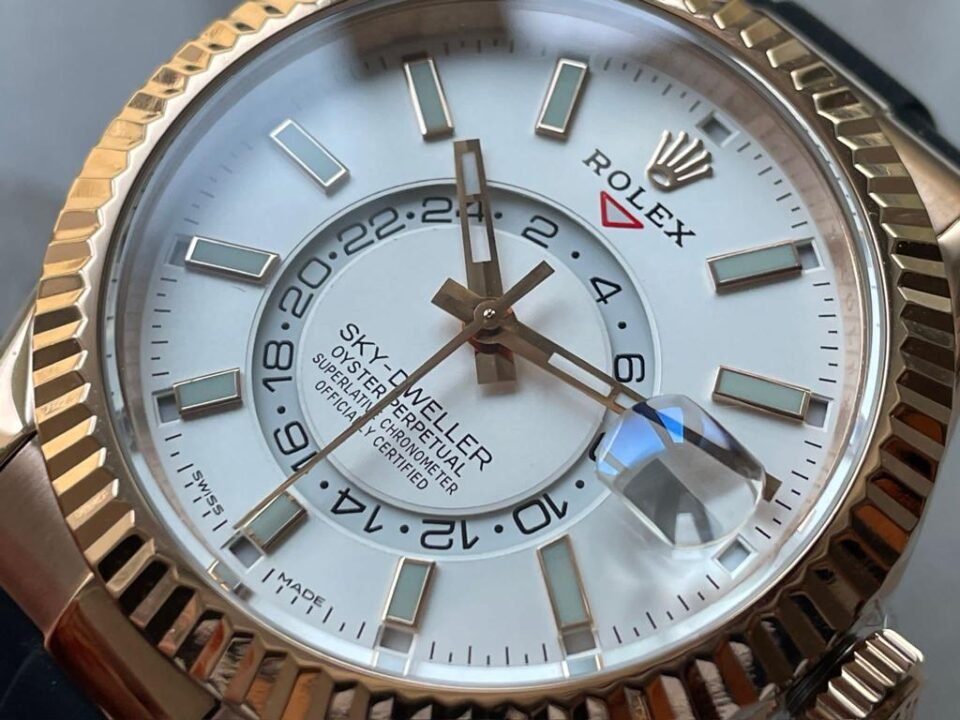 Skydweller SS/RG twf best edition white dial on rubber bracelet A23J - Image 7