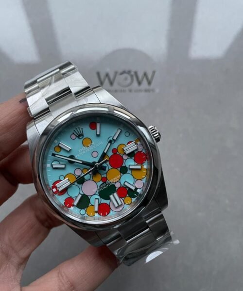 Oyster Perpetual 41mm 124300 celebration 904L SS Bubbles Dial on SS Oyster Bracelet Clean VR3230