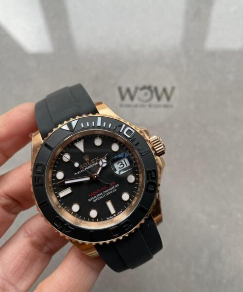 Yacht-Master 40mm 126655 RG Black Dial on Rubber Strap Clean VR3235