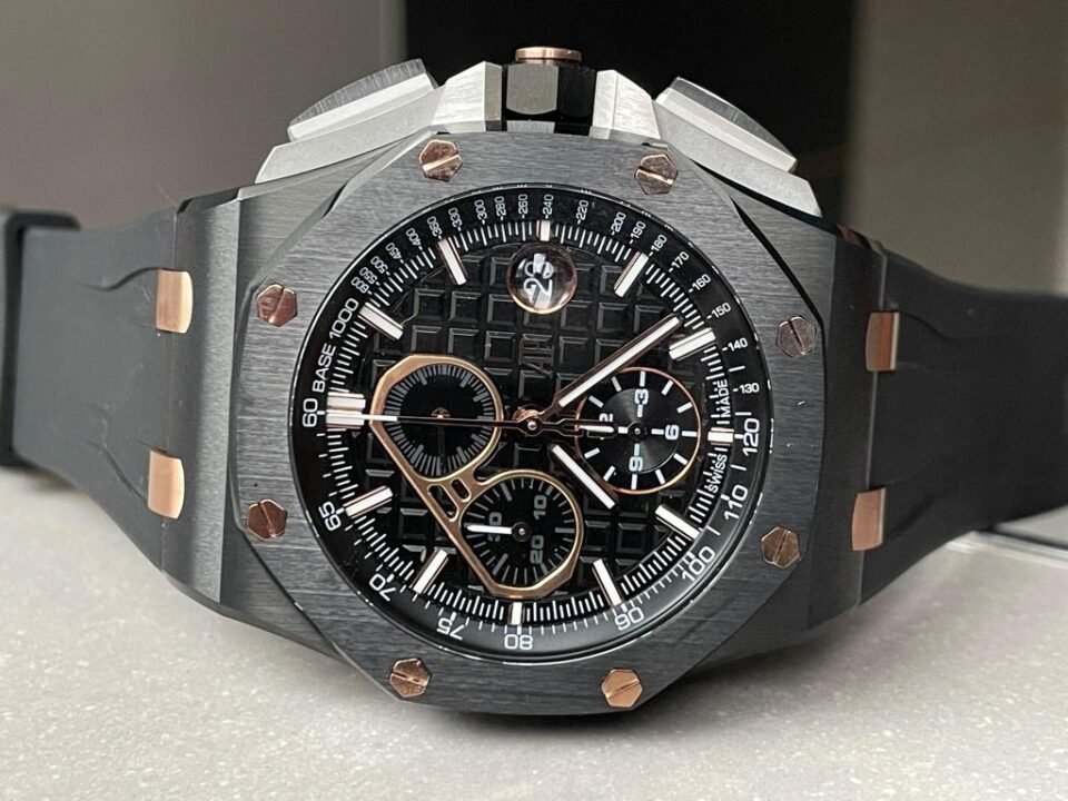Royal Oak Offshore Chronograph CER Black Dial on Rubber Strap APF A3126 Mod - Image 9
