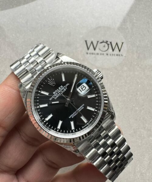 VSF Datejust 36 904L SS Fluted Bezel Black Dial on SS Jubilee Bracelet VS3235