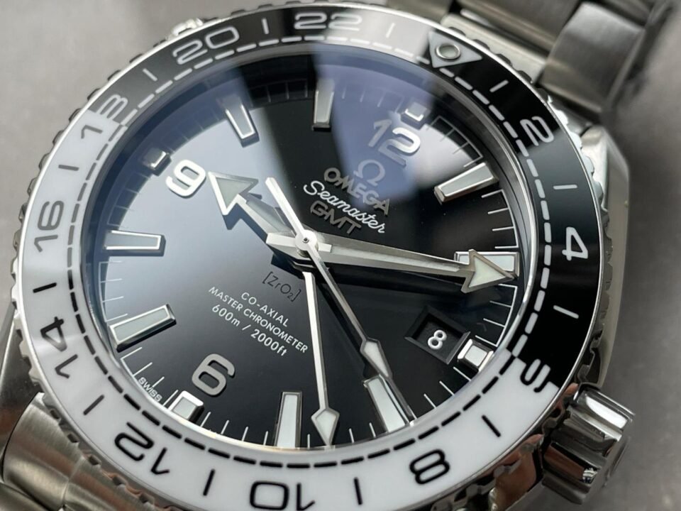 VSF Planet Ocean 600M ‘Tai Chi’ GMT 43.5mm 1:1 Best Edition Black/White Ceramic Bezel and Dial on SS Bracelet A8906 - Image 9