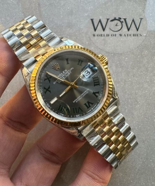 VSF datejust 36mm Wimbledon gold 1:1 Best Edition 904L Wimbledon Steel Gray Dial Green Roman on SS/YG Jubilee Bracelet VR3235VSF