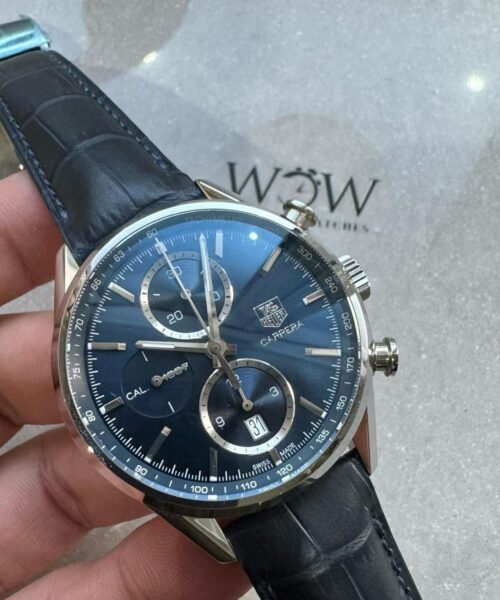 TAG Carrera Calibre 1887 Chronograph Blue Dial Steel Mens Watch CAR2115
