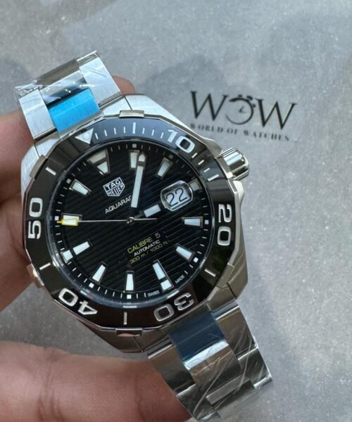 OGF TAG Aquaracer Black dial Black bezel ss strap WAY201B.BA092