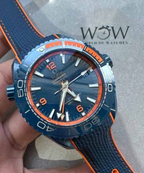 Planet Ocean 45.5mm Big Blue Real Ceramic VSF 1:1 Best Edition on Blue Rubber Strap A8906