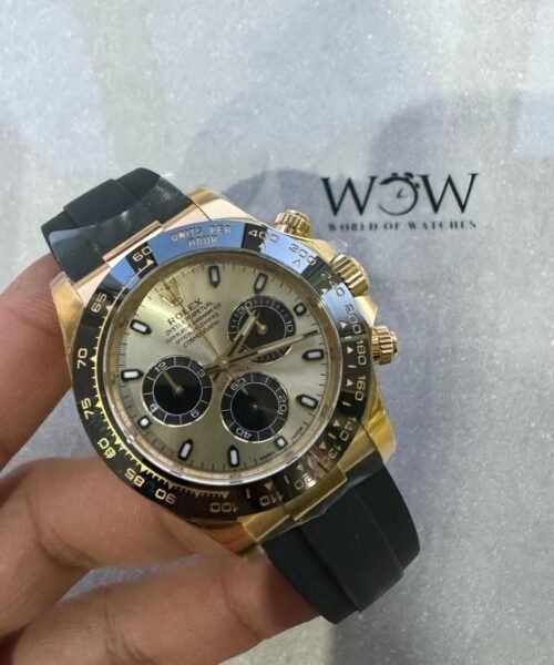 Clean Daytona 116518 1:1 Best Edition YG/Black Dial on Oysterflex Rubber Strap SA4130