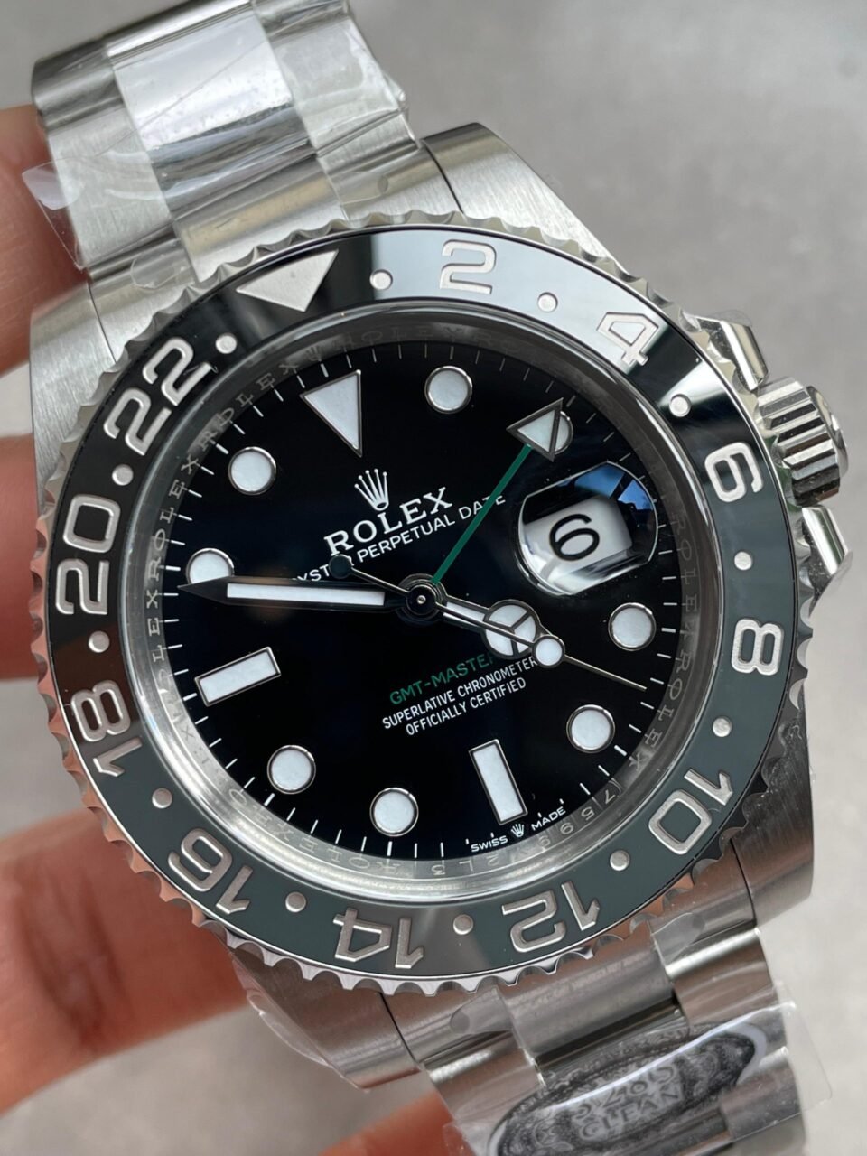 Clean GMT-Master II 126710 GRNR Bruce wayne Black/Gray Ceramic 904L Steel Clean 1:1 Best Edition on Oyster Strap DD3285