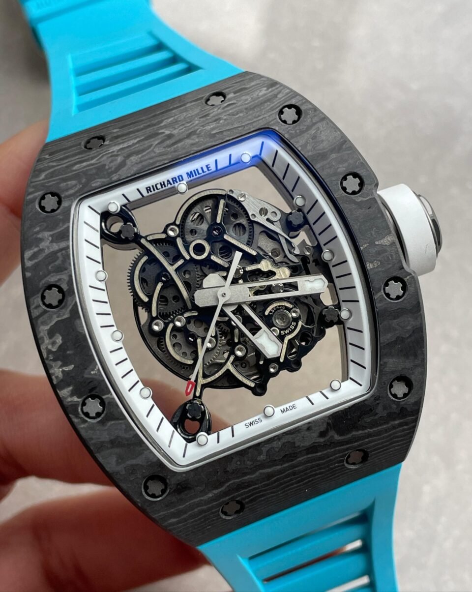 RM055 NTPT ZF 1:1 Best Edition Blue Bezel Blue Crown on Rubber Strap RMUL2
