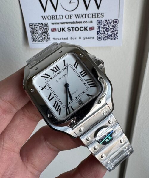 Santos de Cartier 40mm 2018 BVF 1:1 Best Edition White Dial on SS SmartLinks Bracelet MIYOTA 9015