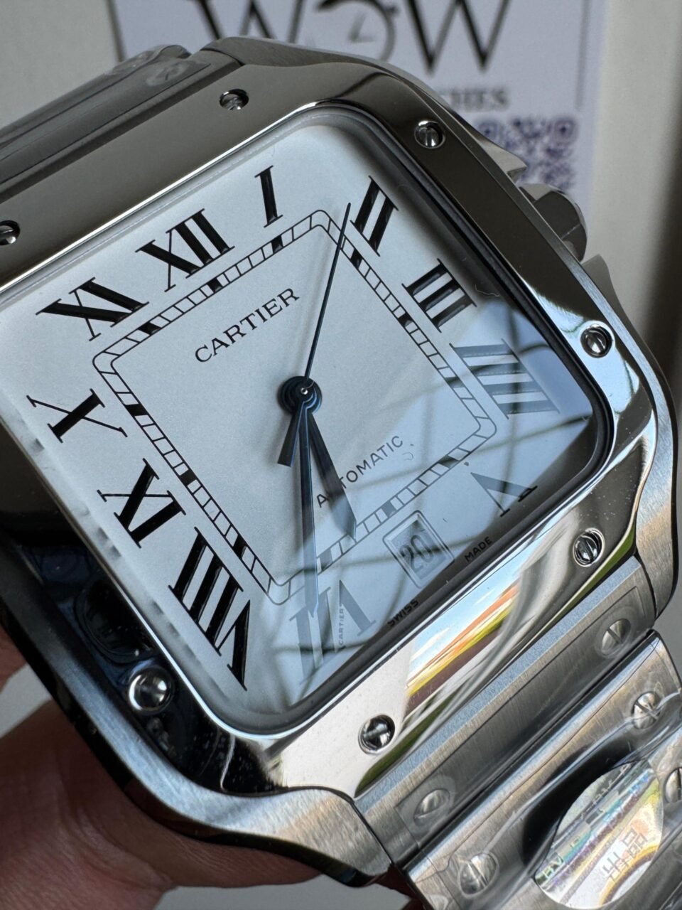 Santos de Cartier 40mm 2018 BVF 1:1 Best Edition White Dial on SS SmartLinks Bracelet MIYOTA 9015 - Image 3