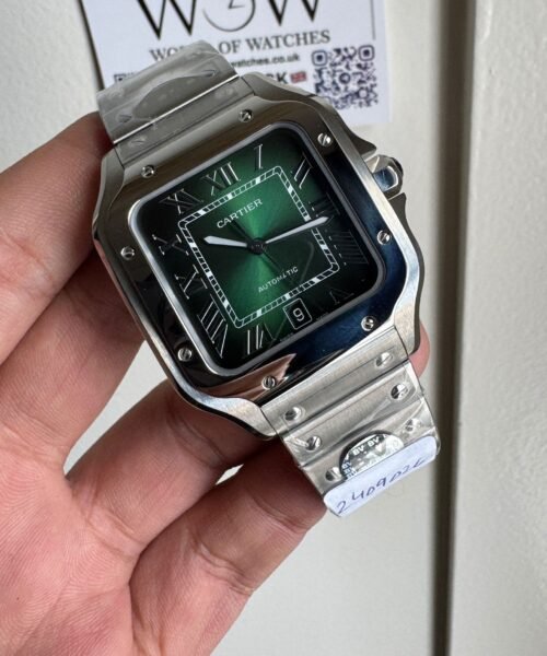 Santos de Cartier 40mm SS BVF 1:1 Best Edition Green Dial on SS SmartLinks Bracelet MIYOTA 9015