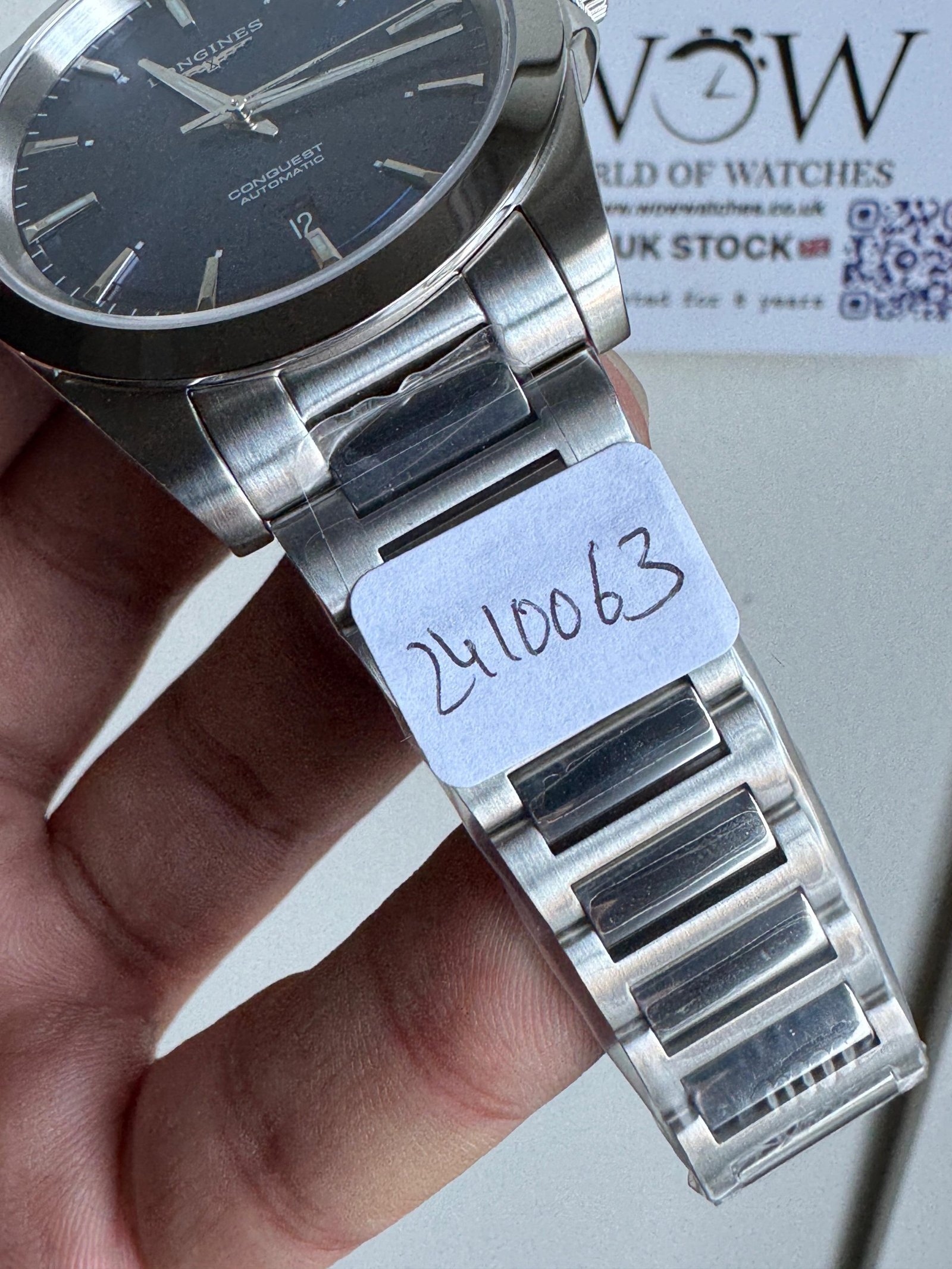 L Conquest 2023 L3.830.4.02.6 OGF blue dial SS bezel SS strap Automatic Sw200 - Image 3