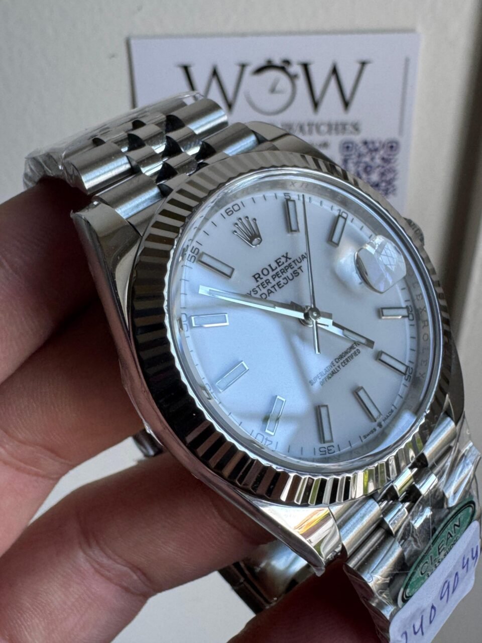 Clean Datejust 41 904L SS Fluted Bezel White Dial on SS Jubilee Bracelet Clean VR3235 - Image 3