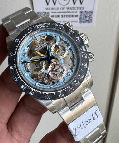Daytona La Montoya 904L SS CAR Bezel Skeleton Dial Sticks on SS Bracelet Sonic A4130
