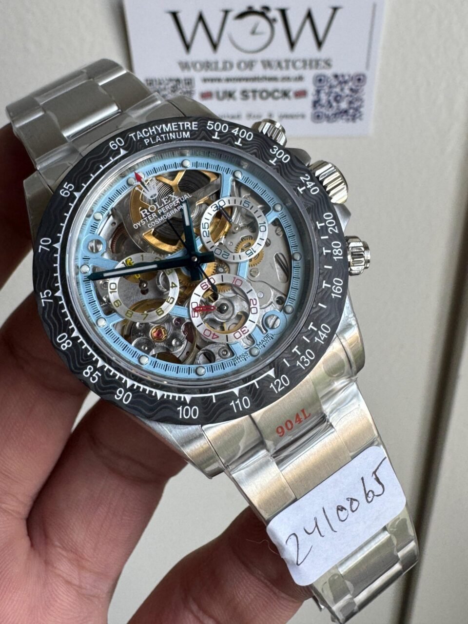 Daytona La Montoya 904L SS CAR Bezel Skeleton Dial Sticks on SS Bracelet Sonic A4130