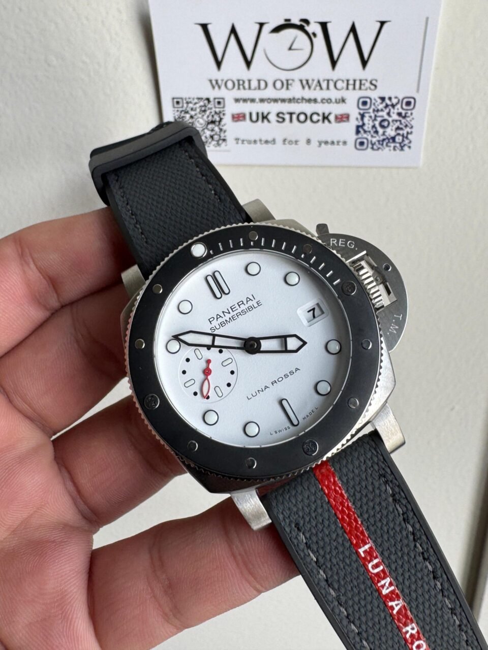 PAM1579 Submersible Luna Rossa 42mm VSF 1:1 Best Edition on Gray Nylon Strap P900