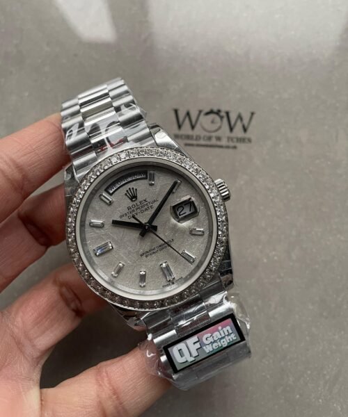 Day-Date 40mm 228349 SS Diam Bezel Meteorite Dial Diam on SS President Bracelet GSF A2836 Mod