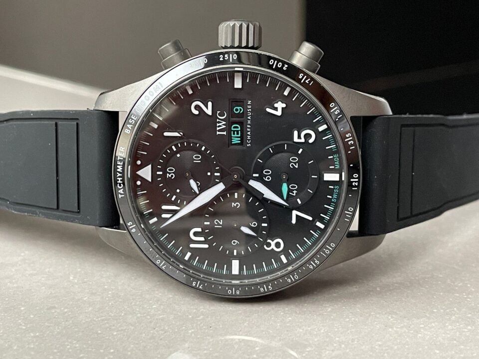 Pilot Chrono AMG IW388305 Sandblasting SS V9F Best Edition Black Dial On Black Quick Change Rubber Strap A7750 to 69385 - Image 4