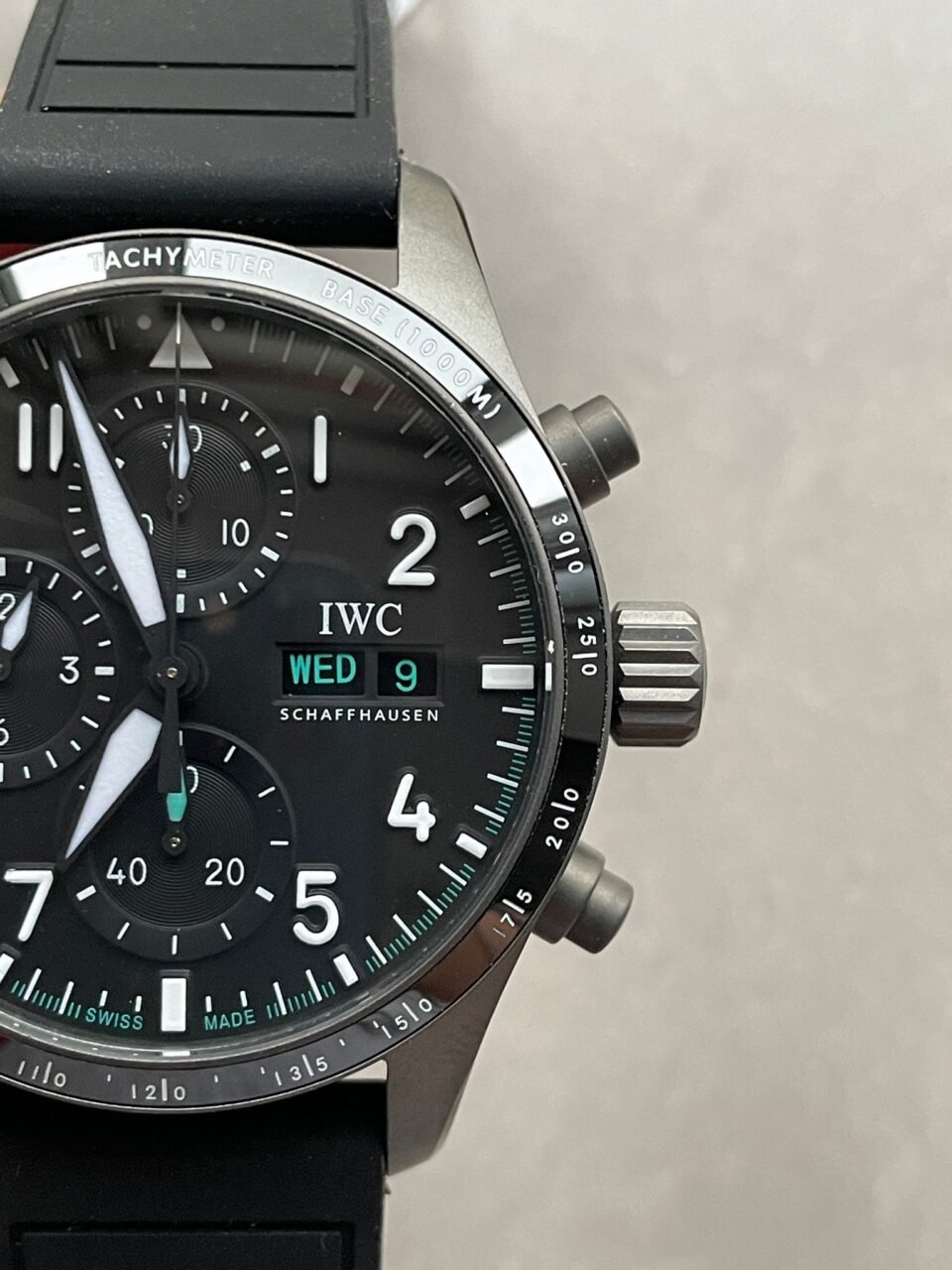 Pilot Chrono AMG IW388305 Sandblasting SS V9F Best Edition Black Dial On Black Quick Change Rubber Strap A7750 to 69385 - Image 6