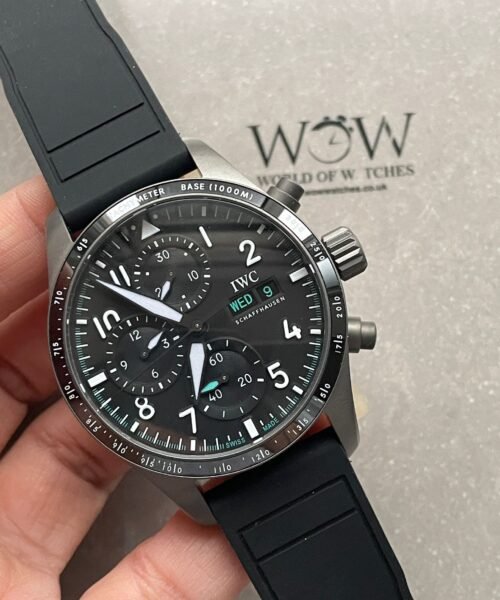 Pilot Chrono AMG IW388305 Sandblasting SS V9F Best Edition Black Dial On Black Quick Change Rubber Strap A7750 to 69385