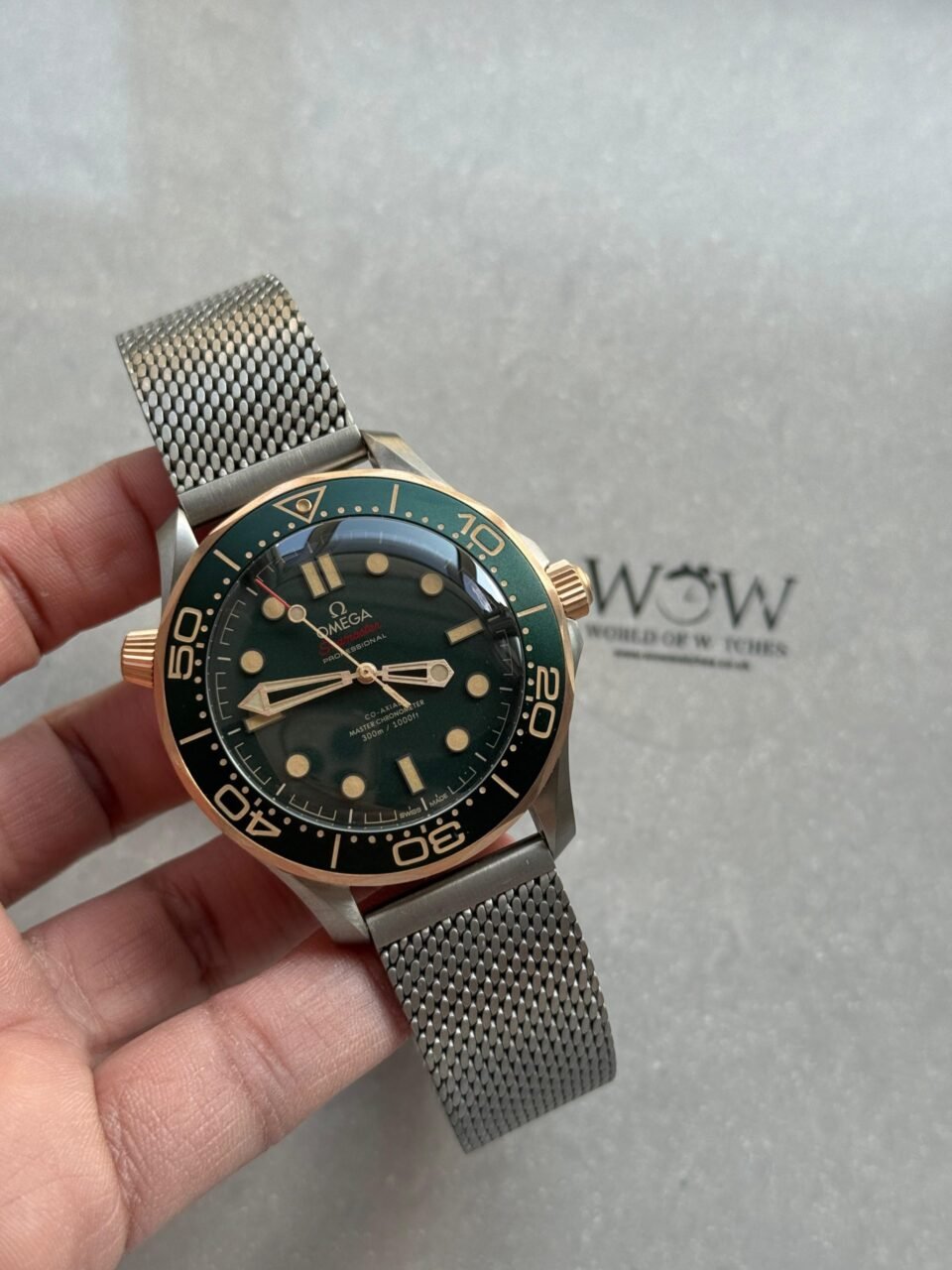 Seamaster 300M Diver Titanium/Bronze VSF 1:1 Best Edition Green Dial on Titanium Mesh Bracelet A8806