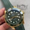 Seamaster Diver 300M VSF 1:1 Best Edition Yellow Gold  YG Green Ceramic Green Dial on Green Rubber Strap A8800 V2