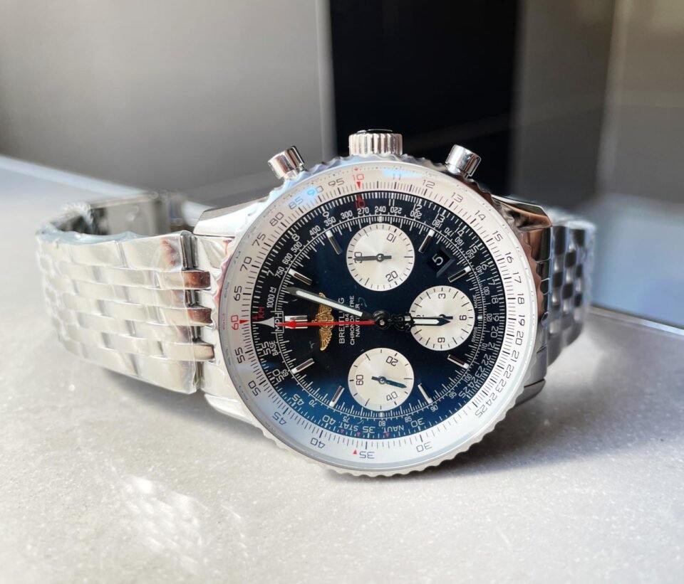 Navitimer SS GF 1:1 Best Edition SS Black Dial on SS Bracelet A7750 - Image 3