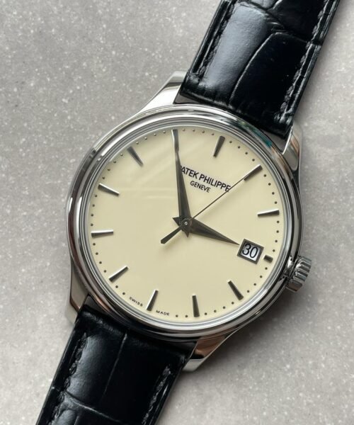 Calatrava ZF 5298p Date off White Dial SS bezel ZF factory
