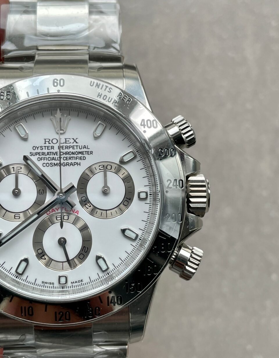 Daytona 116500 DAYTONA 1:1 Best Edition CF 904L SS Case and Bracelet White Dial Silver bezel SA4130 - Image 5
