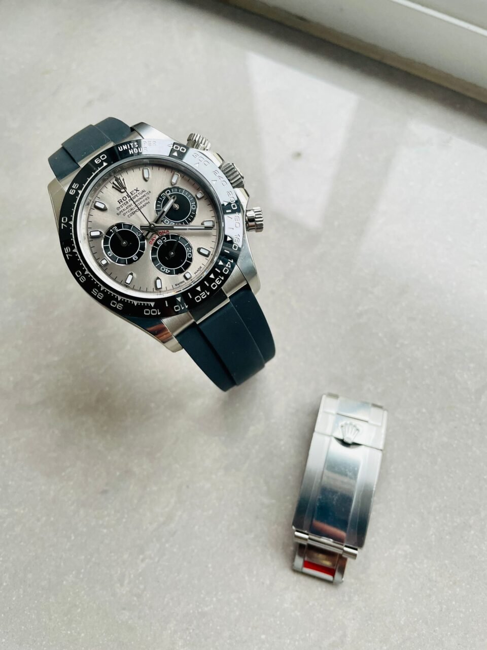 Daytona Grey Silver BTF 1:1 Best Edition 904L Steel Silver/Black Dial on Oysterflex Strap A4130 - Image 11
