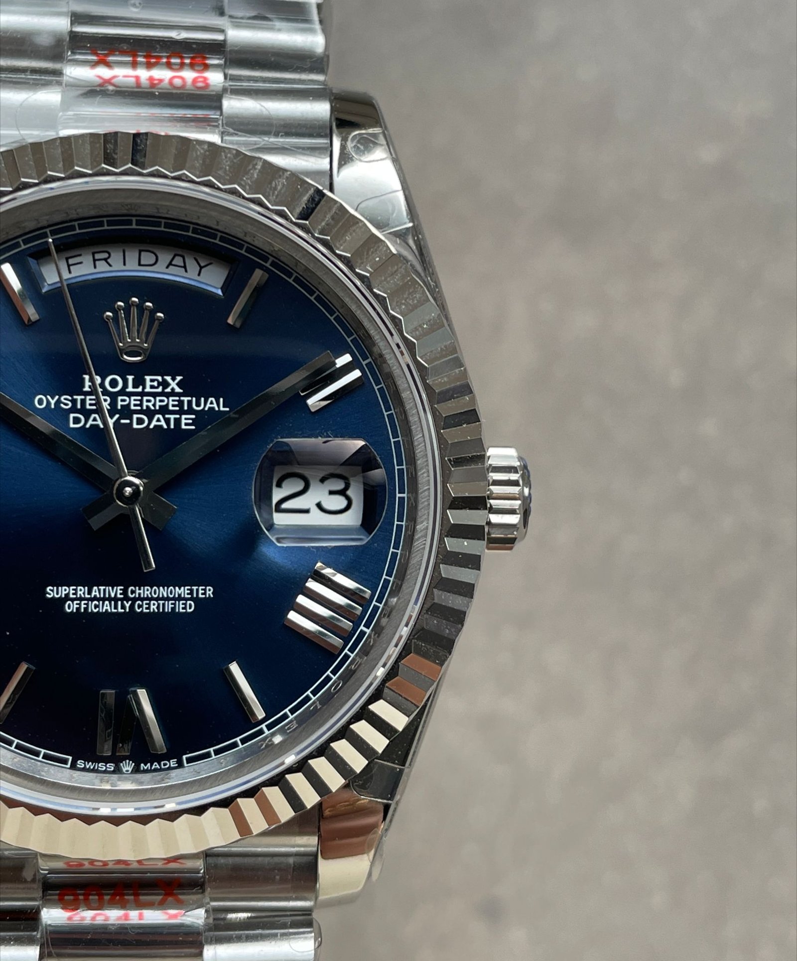 DayDate 40mm 228239 GMF 1:1 Gain Weight SS/tungsten Blue Dial Roman Markers on President Bracelet A3255 - Image 7