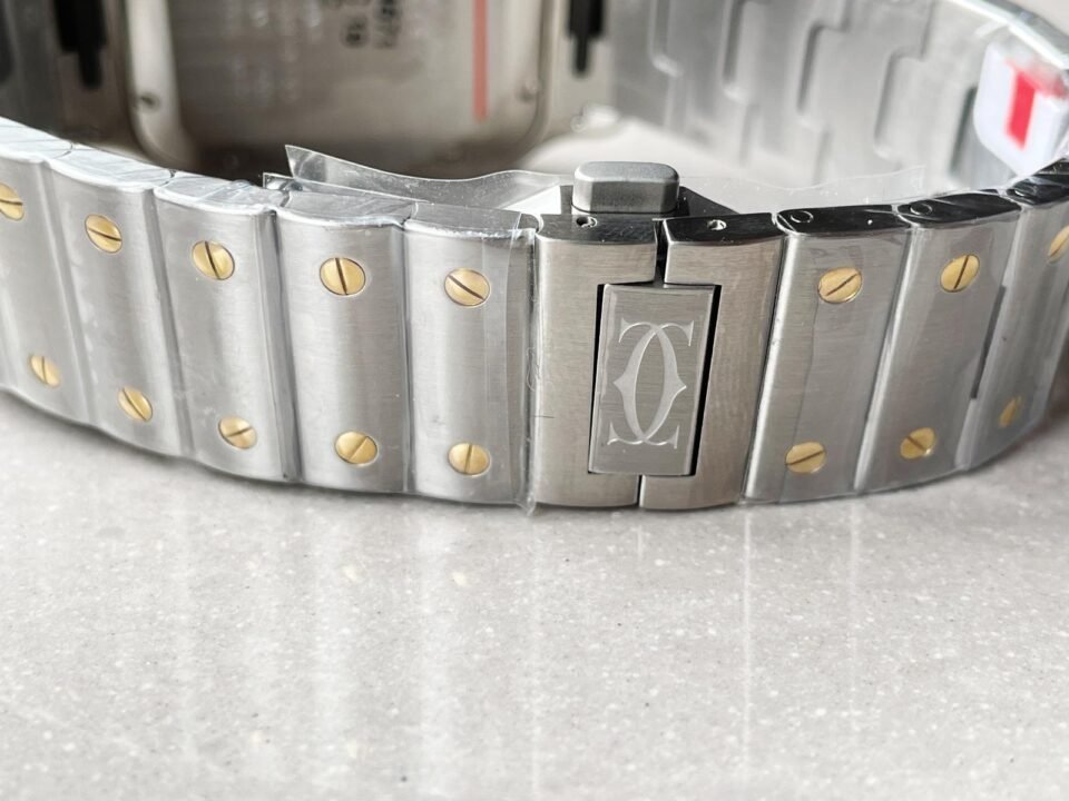 Santos 40mm SS/YG BVF 1:1 Best Edition White Dial on SS/YG SmartLinks Bracelet MIYOTA 9015 - Image 6