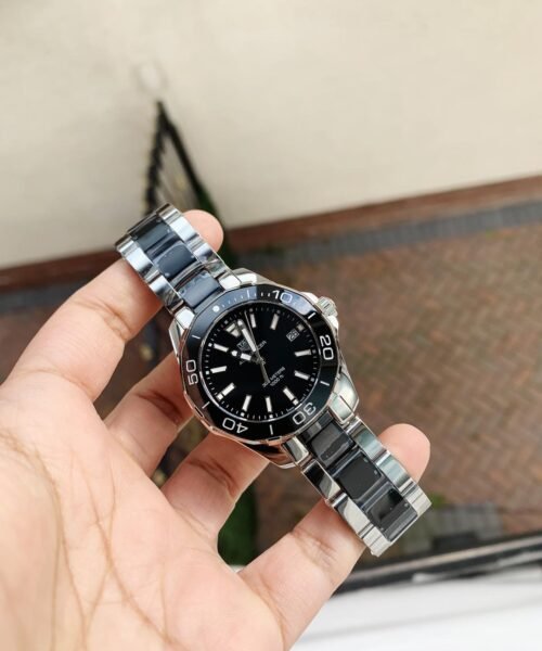 AQUA RACER LADIES SS BLACK FACE SWISS QUARTS 35mm