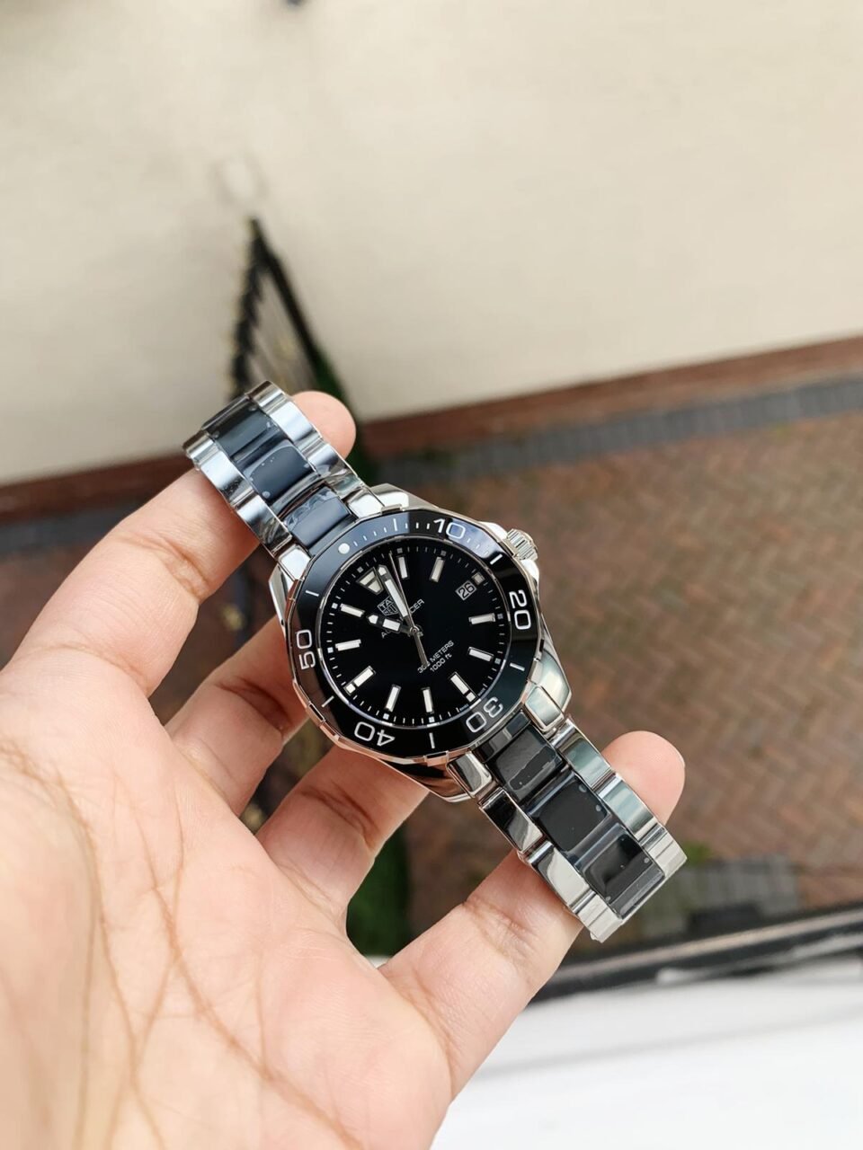 AQUA RACER LADIES SS BLACK FACE SWISS QUARTS 35mm
