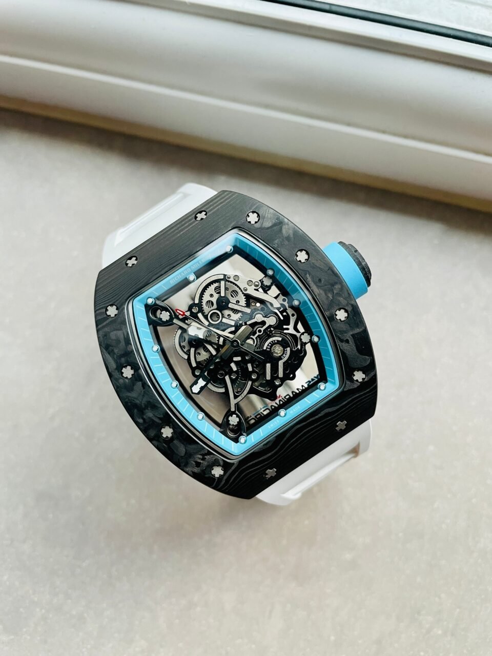 RM055 Real NTPT KVF 1:1 Best Edition Skeleton Dial on White Rubber Strap SEIKO Movement - Image 2